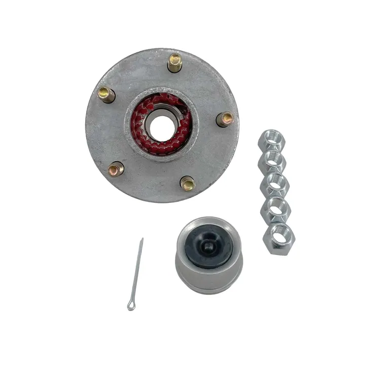 Boxed Galvanized Pre Greased 2000 lb Trailer Hub Kit 5 Lug 1 1/16" Bearings 1 1/4" Seal