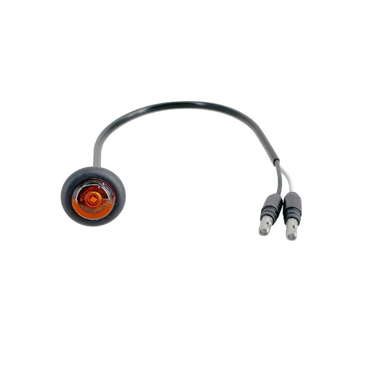 LED Bullet S34 Sidemarker Enclosed Trailer Light Amber 3/4 inch 12 in Reverse Wire