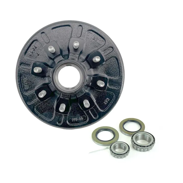 Trailer Brake Drum Hub 8 Bolt 9/16" Stud 7,000lb 8 on 6.5 Drum Hub Kit