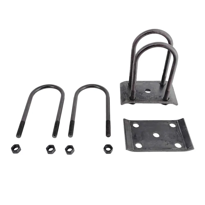 Heavy Duty Trailer Leaf Spring U-Bolt Kit Round Steel fits 3 1/2 in Round 8,000lb Axle