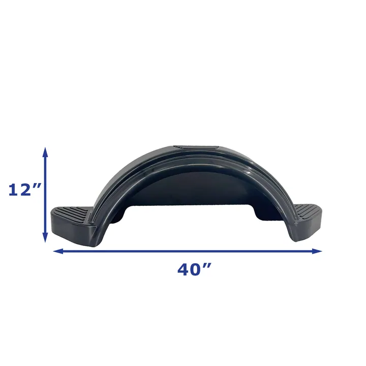 Black Plastic Boat Trailer Fender for Single Axle 13" Tires and Wheels