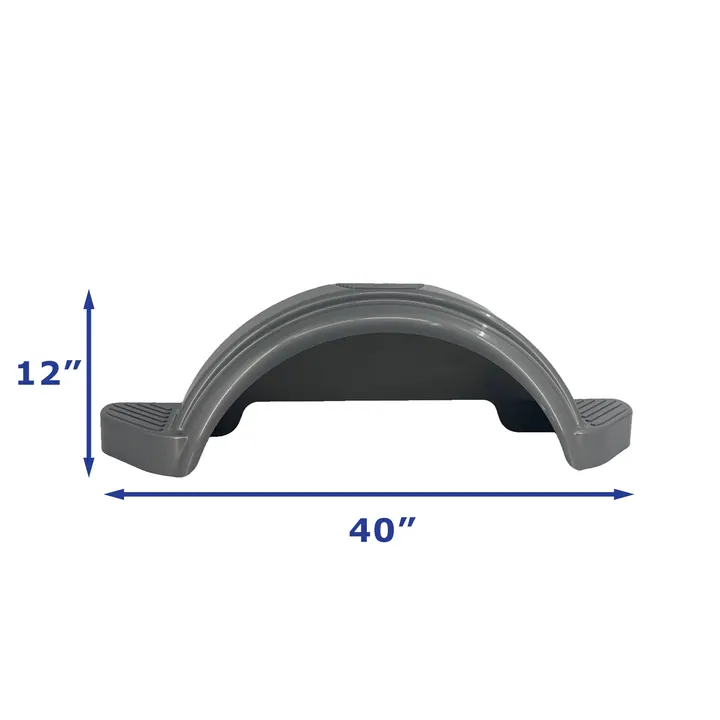 Silver Plastic Boat Trailer Fender for Single Axle 13" Tires and Wheels