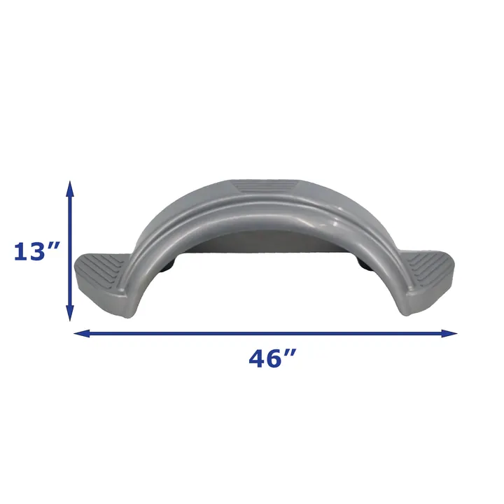 Silver Plastic Trailer Fender for Boat Trailer Single Axle 10 in x 46 in x 13 in