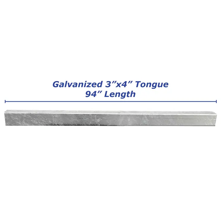 Galvanized Steel 3 x 4 Boat Trailer Tongue 94 inch Long 3/16 in Thick Wall