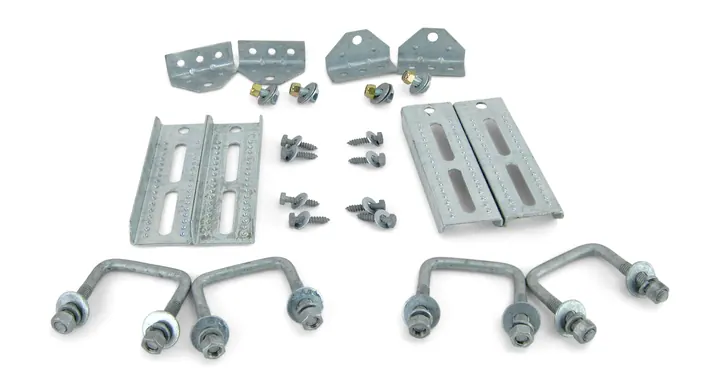 Sturdy Built (4) 8" Galvanized Swivel Top Bunk Bracket Kit with Hardware for 2x3 Boat Trailer Crossmember