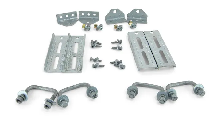 Sturdy Built (4) 8" Galvanized Swivel Top Bunk Bracket Kit with Hardware for 1.5x3 Boat Trailer Crossmember