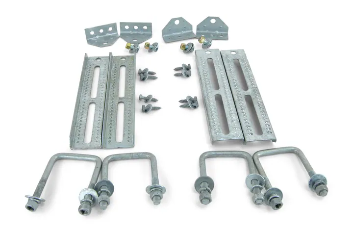 Sturdy Built (4) 12" Galvanized Swivel Top Bunk Bracket Kit with Hardware for 3x3 Boat Trailer Crossmember
