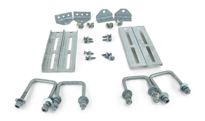 Sturdy Built (4) 10" Galvanized Swivel Top Bunk Bracket Kit with Hardware for 3x3 Boat Trailer Crossmember