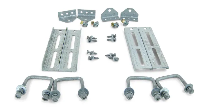 Sturdy Built (4) 10" Galvanized Swivel Top Bunk Bracket Kit with Hardware for 2x3 Boat Trailer Crossmember