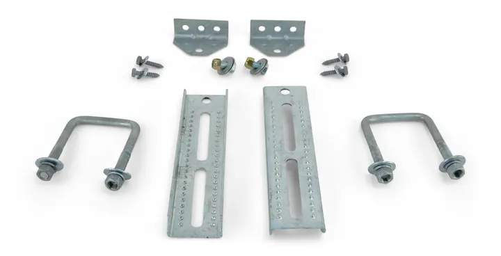 Sturdy Built (2) 10" Galvanized Swivel Top Bunk Bracket Kit with Hardware for 3x3 Boat Trailer Crossmember