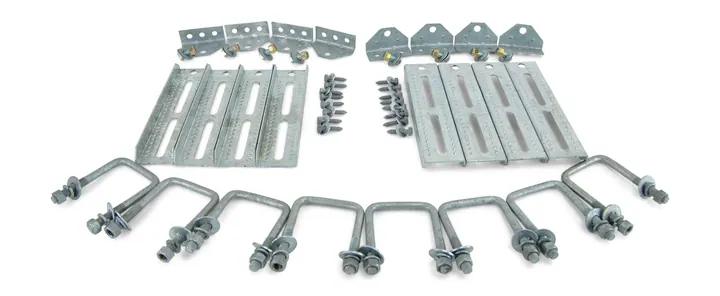 Sturdy Built (8) 10" Galvanized Swivel Top Bunk Bracket Kit with Hardware for 3x3 Boat Trailer Crossmember