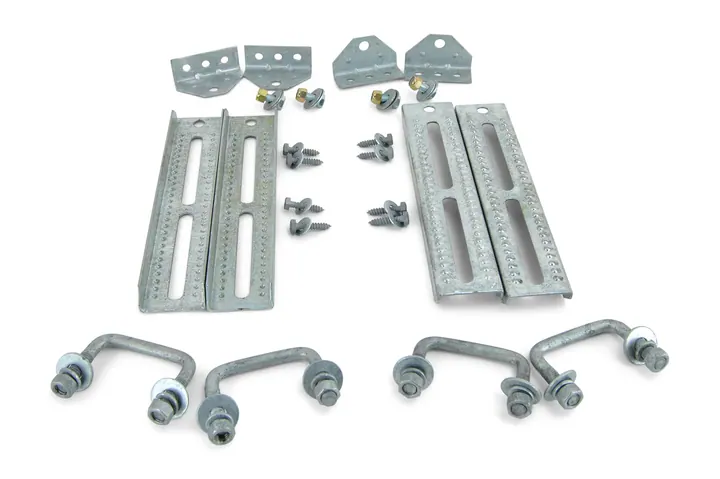 Sturdy Built (4) 12" Galvanized Swivel Top Bunk Bracket Kit with Hardware for 1.5x3 Boat Trailer Crossmember