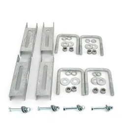 (4) Boat Trailer Vertical Bunk Bracket Kit 8" Tall Galvanized for 3x3 Cross Members