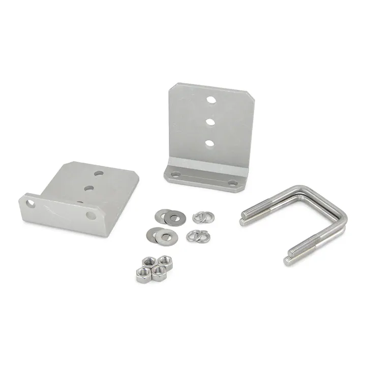 (2) 6 inch Boat Trailer Bunk Bracket Kits Aluminum L-Type with Stainless Steel Hardware for 3 x 3 Cross Member